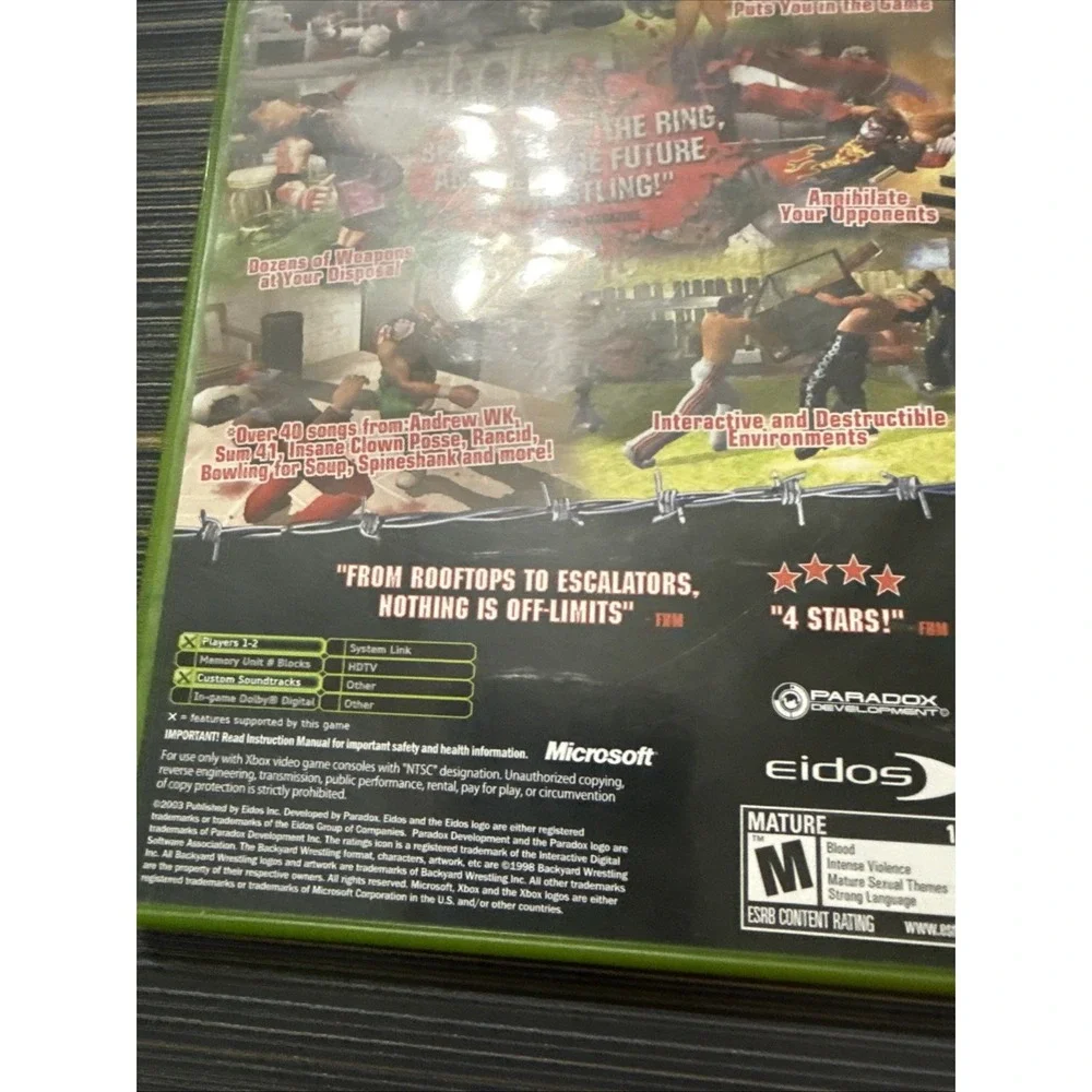 Backyard Wrestling: Don't Try This at Home (Microsoft Xbox, 2003) Complete